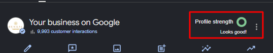 Google Business Profile strength